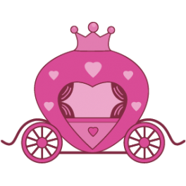 Sticker princesse carrosse rose