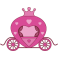 Sticker princesse carrosse rose