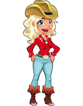 Sticker cowboy fille