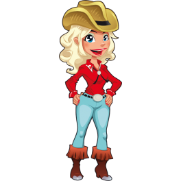 Sticker cowboy fille