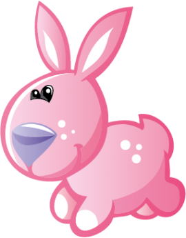 Sticker petit lapin rose