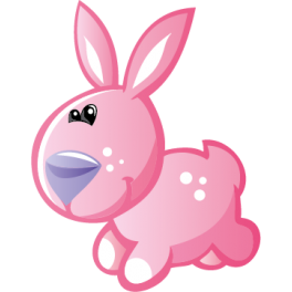 Sticker petit lapin rose