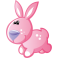 Sticker petit lapin rose