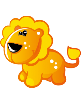 Sticker lionceau orange