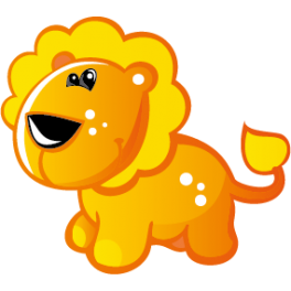 Sticker lionceau orange