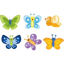 Kit 6 Stickers papillon