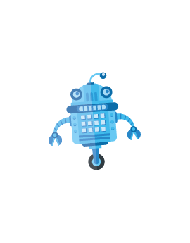 Sticker robot bleu espace