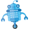Sticker robot bleu espace