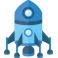 Sticker fusée bleue espace