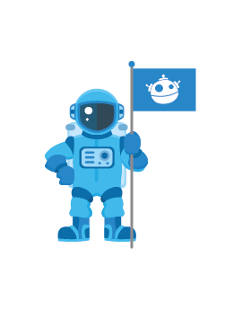 Sticker astronaute drapeau bleu espace