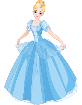 Sticker princesse robe bleu