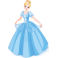 Sticker princesse robe bleu