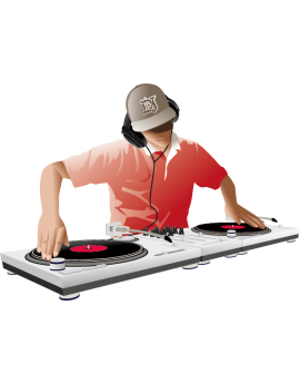 Sticker Dj platines musique