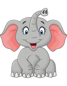 Sticker éléphant rigolo et joyeux