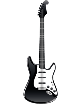 Sticker solfège guitare électrique noire et blanche