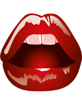 Sticker mode bouche lèvres rouges