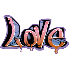 Sticker graffiti peinture love