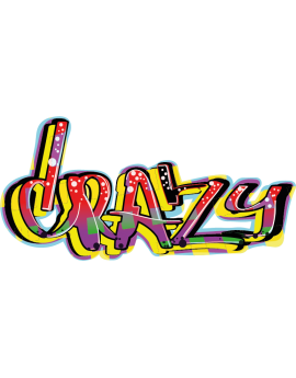 Sticker graffiti peinture crazy