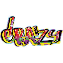 Sticker graffiti peinture crazy