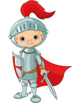 Sticker enfant chevalier rouge