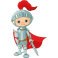 Sticker enfant chevalier rouge