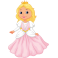 Sticker enfant princesse rose