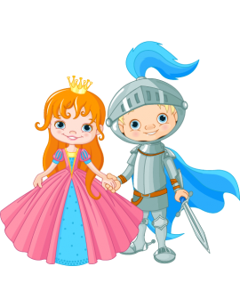 Sticker couple chevalier et princesse