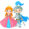 Sticker couple chevalier et princesse