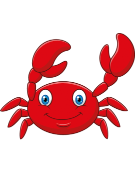 Sticker océan crabe rouge