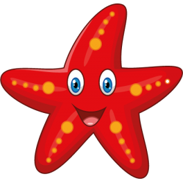 Sticker océan étoile de mer rouge