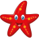 Sticker océan étoile de mer rouge