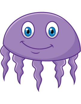 Sticker océan méduse violette