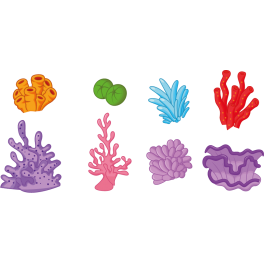 Kit 8 Stickers océan plantes et algues