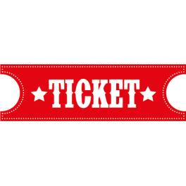 Sticker cirque ticket entrée rouge