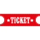 Sticker cirque ticket entrée rouge