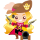 Sticker fille pirate pistolet et canon