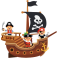Sticker bâteau pirate sur mer