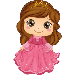 Sticker petite princesse rose couronne