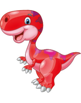 Sticker dinosaure rouge