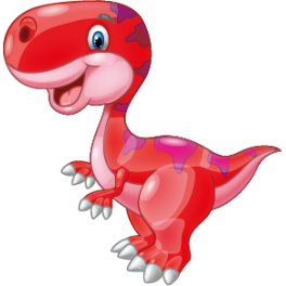 Sticker dinosaure rouge