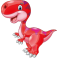 Sticker dinosaure rouge