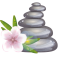 Sticker zen galets fleur d'orchidée rose