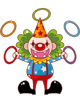 Sticker cirque clown qui jongle