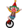 Sticker cirque clown sur monocycle
