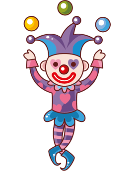 Sticker cirque clown qui jongle