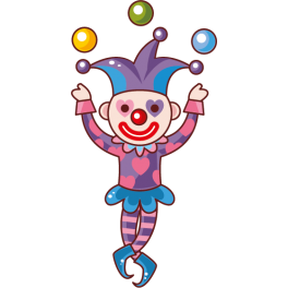 Sticker cirque clown qui jongle