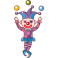 Sticker cirque clown qui jongle