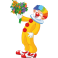 Sticker cirque clown fleurs