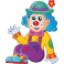 Sticker cirque clown fleurs