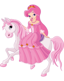 Sticker princesse et cheval rose
